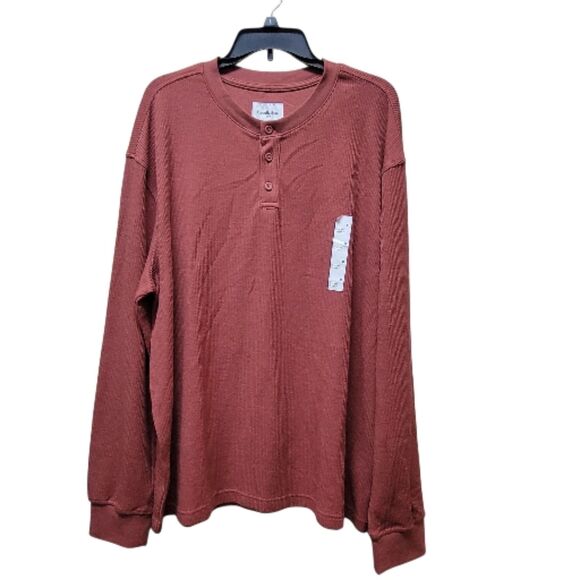 Rust Goodfellow & Co Long Sleeve Waffle Knit Top - NWT - Picture 4 of 7